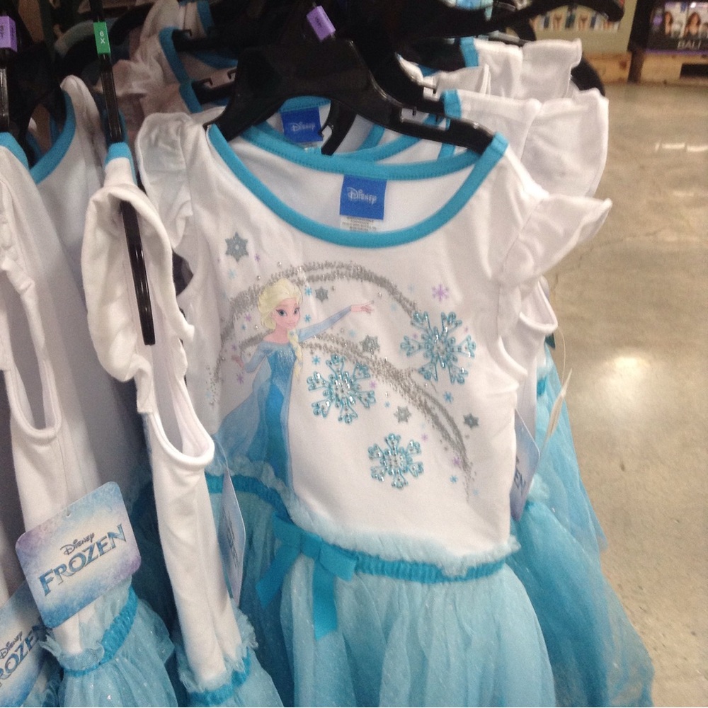 Disney Blue and White Casual Dress with Sparkly Details